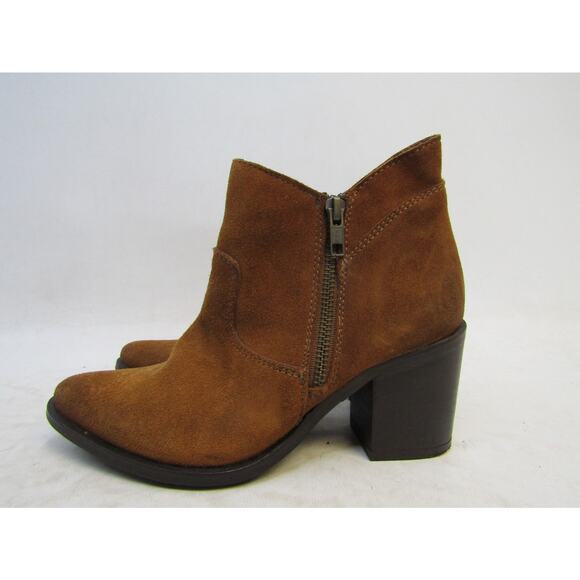 Steve Madden Womens Size 6 M Brown Suede Zip Ankle Fashion Boots Bootie - Picture 1 of 11